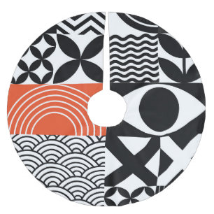 Saia Para Árvore De Natal De Poliéster Abstrato moderno: Canvas de Design artística.