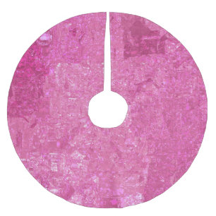 Saia Para Árvore De Natal De Poliéster Abstrato Mosaico cor-de-rosa brilhante