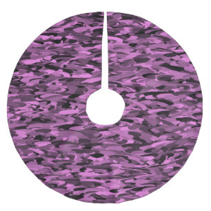 Saia Para Árvore De Natal De Poliéster Abstrato Padrão preto roxo