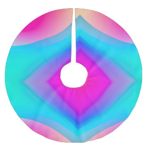 Saia Para Árvore De Natal De Poliéster Abstrato pastel cor-de-água rosa-azul