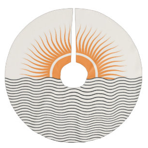 Saia Para Árvore De Natal De Poliéster Abstrato sunset: decor geométrico dos bohos.