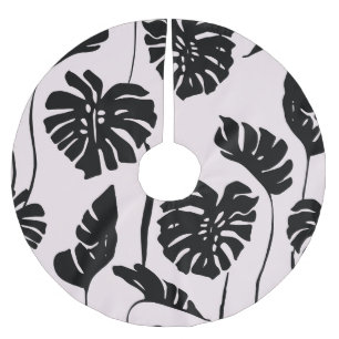 Saia Para Árvore De Natal De Poliéster Abstrato Tropical Monstera Palm Art