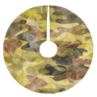 Saia Para Árvore De Natal De Poliéster Abstrato Watercolor: Coluna da Camuflagem