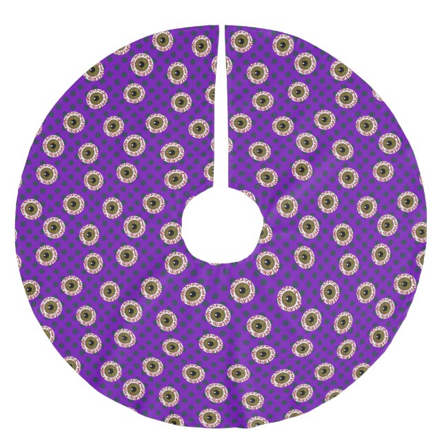 Saia Para Árvore De Natal De Poliéster Absurdo Oglês do Dia das Bruxas (Frente)