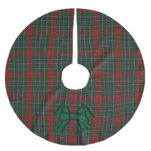 Saia Para Árvore De Natal De Poliéster Acolchoado de árvore de Natal Xadrez Tartan MacLea