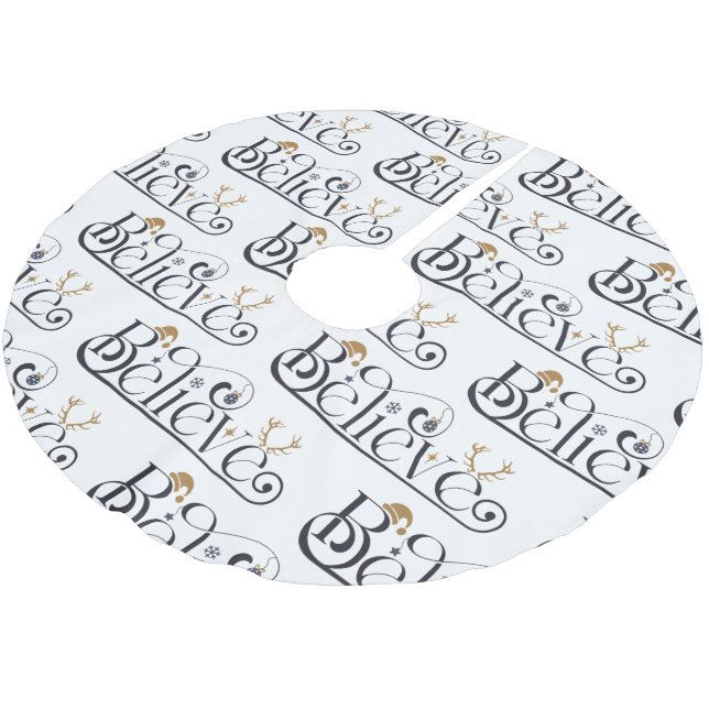 Saia Para Árvore De Natal De Poliéster Acredite no Natal (Inclinado)