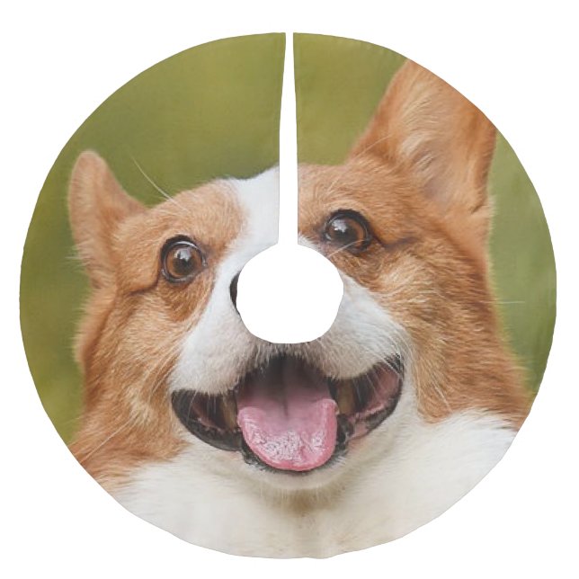 Saia Para Árvore De Natal De Poliéster Adicionar Foto de Cão Personalizada Personalizada (Frente)