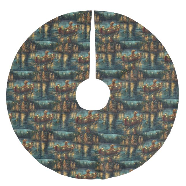 Saia Para Árvore De Natal De Poliéster Afghan Hound Christmas Festive Voyage (Frente)