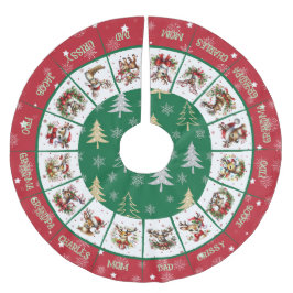 Saia Para Árvore De Natal De Poliéster Aforro de árvore de poliéster escovado da Rena do 
