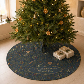 Saia Para Árvore De Natal De Poliéster Aforro Personalizado de Árvore de Natal Botânica L