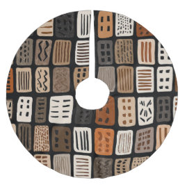 Saia Para Árvore De Natal De Poliéster African mudcloth textile designs in a grid