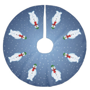 Saia Para Árvore De Natal De Poliéster Alegre Tapete de Árvore de Neve