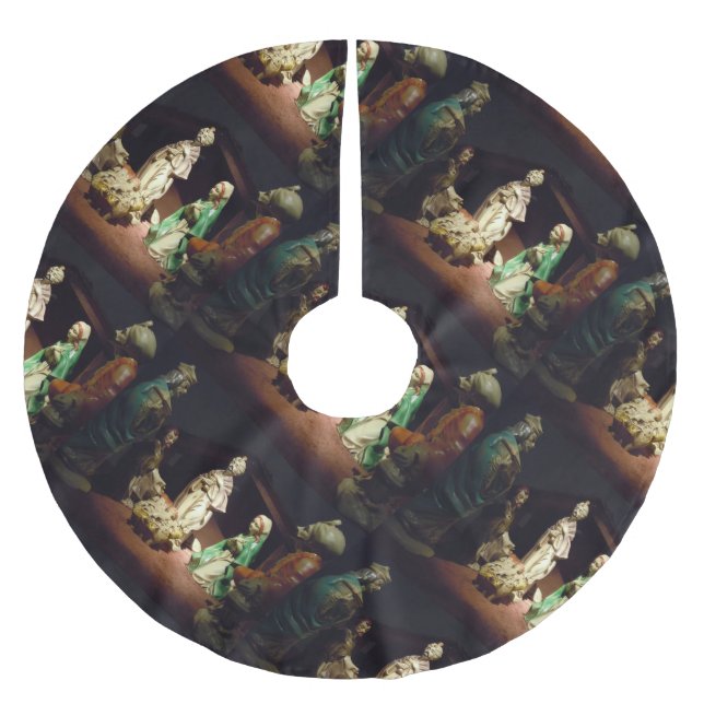 Saia Para Árvore De Natal De Poliéster Alegria ao mundo (Frente)