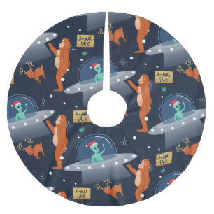 Saia Para Árvore De Natal De Poliéster alienígena de natal yeti sasquatfoot