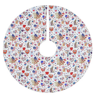 Saia Para Árvore De Natal De Poliéster AMÉRICA deus abençoe