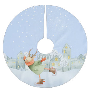 SAIA PARA ÁRVORE DE NATAL DE POLIÉSTER AMIGOS DE WODLAND WINTER - REINDEDOR DE PASTAGEM D
