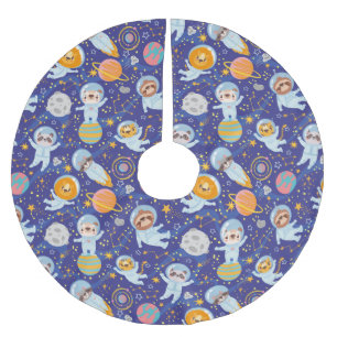 Saia Para Árvore De Natal De Poliéster Animais Cachorros Astronautas Pincelados Esqui de 