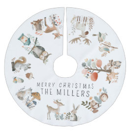 Saia Para Árvore De Natal De Poliéster Animais da Floresta de Cachorro de Aquarelas