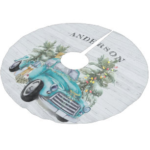 Saia Para Árvore De Natal De Poliéster Apoio de árvore de Natal com camião de quinta rúst