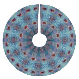 Saia Para Árvore De Natal De Poliéster Apoio de árvore de Natal decorativo azul