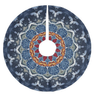 Saia Para Árvore De Natal De Poliéster Apoio de árvore de Natal decorativo azul