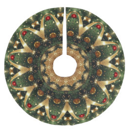 Saia Para Árvore De Natal De Poliéster Apoio de árvore de Natal decorativo em verde doura