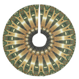 Saia Para Árvore De Natal De Poliéster Apoio de árvore de Natal decorativo verde dourado
