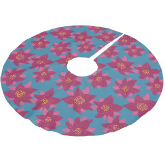 Saia Para Árvore De Natal De Poliéster Apoio de árvore de Natal em Têxtil Teal Magenta Po