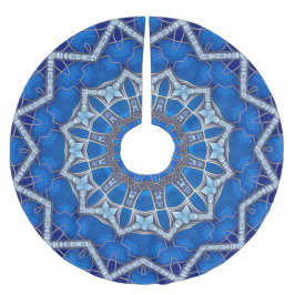 Saia Para Árvore De Natal De Poliéster Apoio de árvore decorativo azul