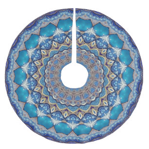 Saia Para Árvore De Natal De Poliéster Apoio de árvore decorativo azul