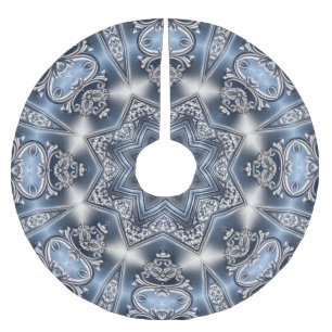 Saia Para Árvore De Natal De Poliéster Apoio de árvore decorativo azul