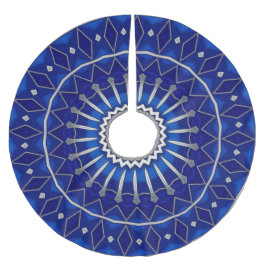 Saia Para Árvore De Natal De Poliéster Apoio de árvore decorativo azul