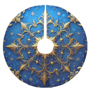 Saia Para Árvore De Natal De Poliéster Apoio de árvore decorativo azul