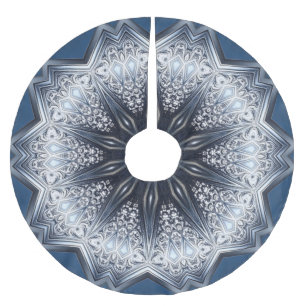 Saia Para Árvore De Natal De Poliéster Apoio de árvore decorativo azul