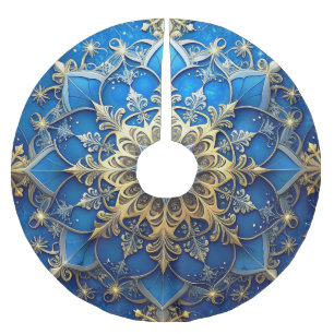 Saia Para Árvore De Natal De Poliéster Apoio de árvore decorativo azul
