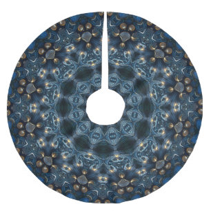 Saia Para Árvore De Natal De Poliéster Apoio de árvore decorativo azul