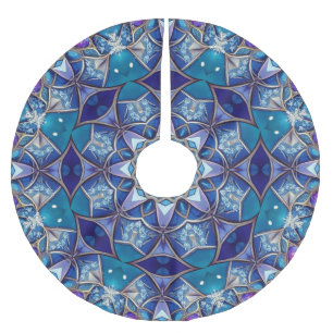 Saia Para Árvore De Natal De Poliéster Apoio de árvore decorativo azul