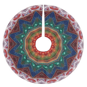 Saia Para Árvore De Natal De Poliéster Apoio de árvore decorativo azul vermelho