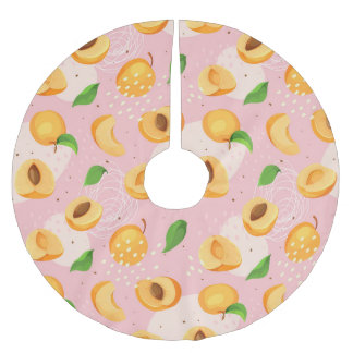 Saia Para Árvore De Natal De Poliéster Apricot, folhas, textura de vinheta perfeita.