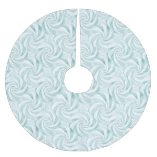 Saia Para Árvore De Natal De Poliéster Aqua Mint White Swirls Natal