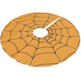 Saia Para Árvore De Natal De Poliéster Aranhas Negras Laranja Halloween Web Cobwebs