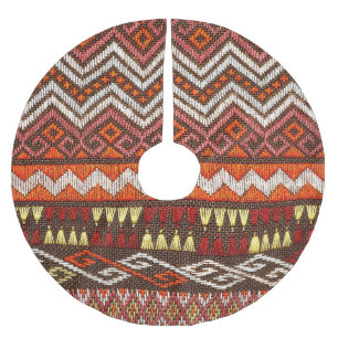 Saia Para Árvore De Natal De Poliéster Arco-artesanal tailandês antigo, tapete peruano.