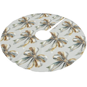 Saia Para Árvore De Natal De Poliéster Arco Dourado Verde Pale Russo de Natal