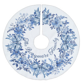 Saia Para Árvore De Natal De Poliéster Arcos de Natal Floral Branco Chinoiserie