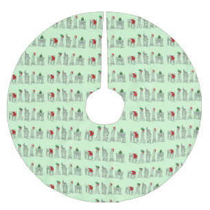 Saia Para Árvore De Natal De Poliéster Arquitetura de Marcas de Terra NYC do Natal de Nov