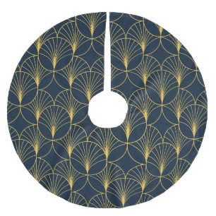 Saia Para Árvore De Natal De Poliéster Art Deco Elegance: Fan Motifs