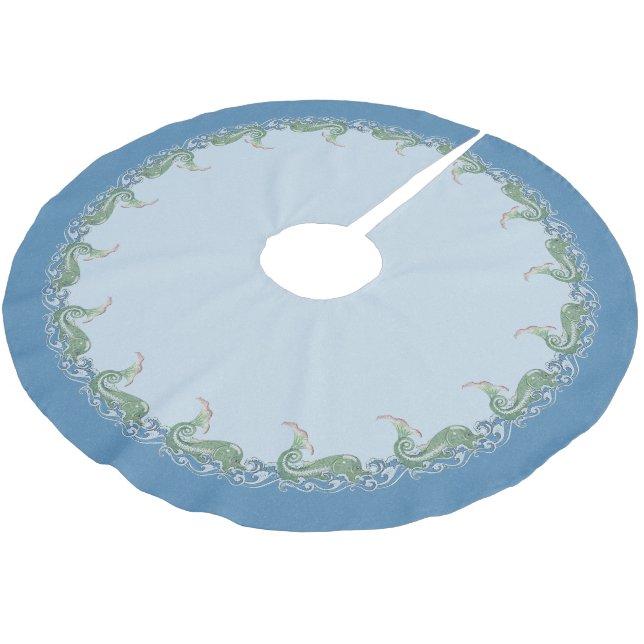 Saia Para Árvore De Natal De Poliéster Art Deco Fish (Inclinado)