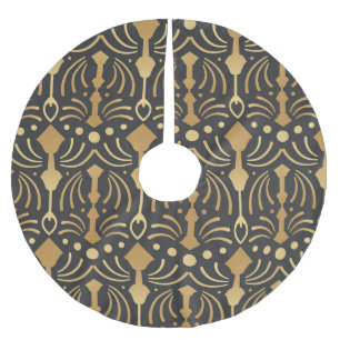 Saia Para Árvore De Natal De Poliéster Art Deco Luxury: Vintage a elegância Japonesa