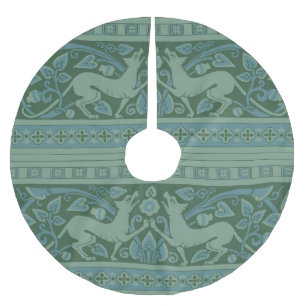 Saia Para Árvore De Natal De Poliéster Art Deco Nouveau Dog Nature Botânico: Padrão
