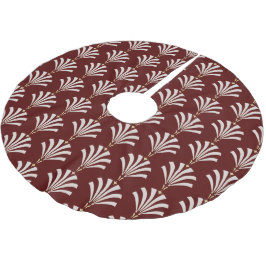 Saia Para Árvore De Natal De Poliéster Art Deco Palmettos em Cranberry e White